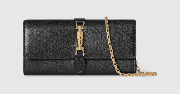 グッチ Jackie〕チェーン付きウォレット ・ブラック レザー | GUCCI公式