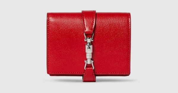 Gucci Jackie medium wallet in red leather | GUCCI® US