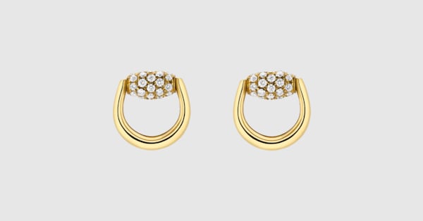 ホースビット〕18K ダイヤモンド スタッズ ピアス ・18K イエロー