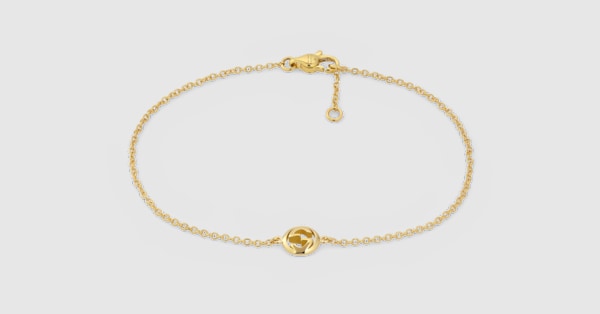 グッチ インターロッキング〕18K チェーン ブレスレット ・18K