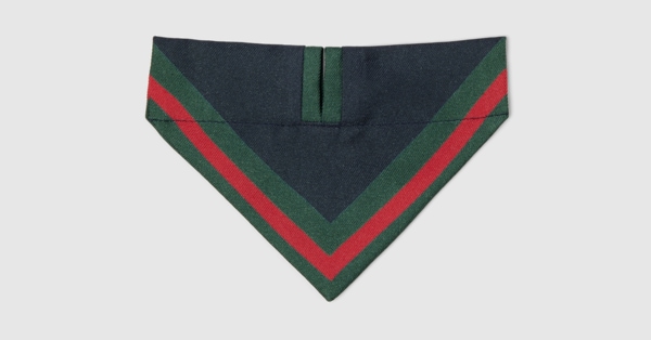 Extra-small pet bandana in dark blue silk | GUCCI® CA