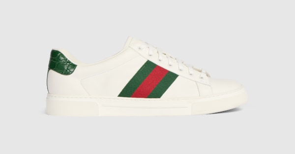 Men's Gucci Ace sneaker with Web in white leather | GUCCI® US