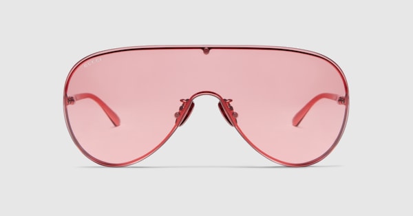 Mask frame sunglasses in red | GUCCI® US