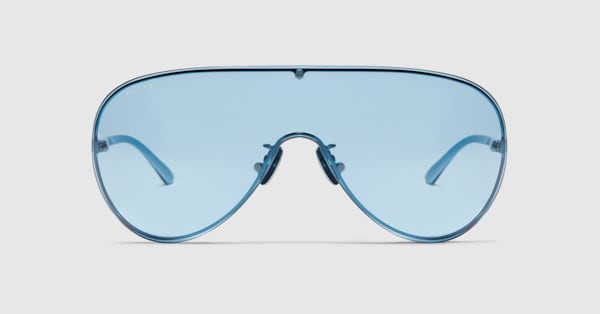 Mask frame sunglasses in blue | GUCCI® US