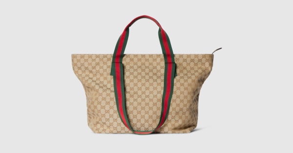 GG ミディアム トートバッグ ・サンド＆ブラウン GGキャンバス | GUCCI公式