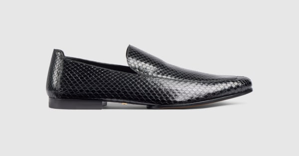Men's Giacomo python loafer in black | GUCCI® US