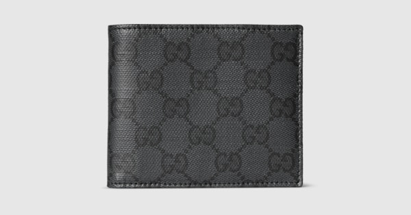 Gucci Essence Classic bi-fold wallet in black GG canvas | GUCCI® CA