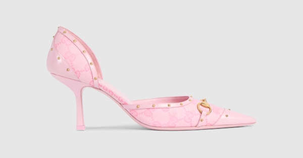 Women's Savoy pump in pink GG canvas | GUCCI® US