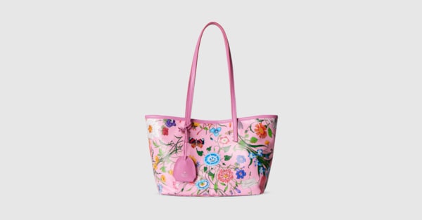 Gucci Tribeca small tote bag in pink and multicolor canvas | GUCCI® US