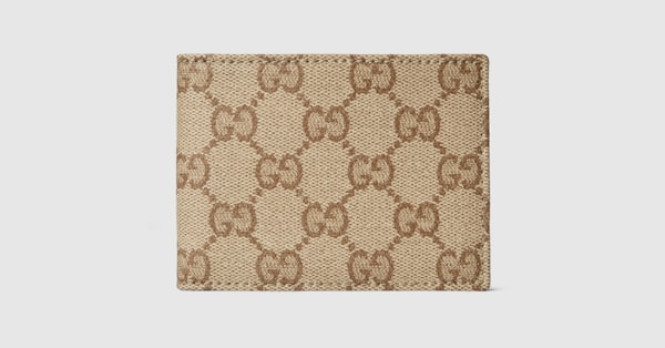 Gucci Essence Classic bi-fold wallet in sand and brown GG canvas