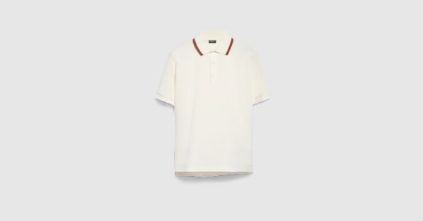 【美品】　GUCCI 長袖ポロシャツ ホワイト コットンジャージーピケ ポロシャツ ・ホワイト | GUCCI公式