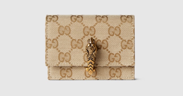 Dionysus small wallet in sand and brown GG canvas | GUCCI® CA