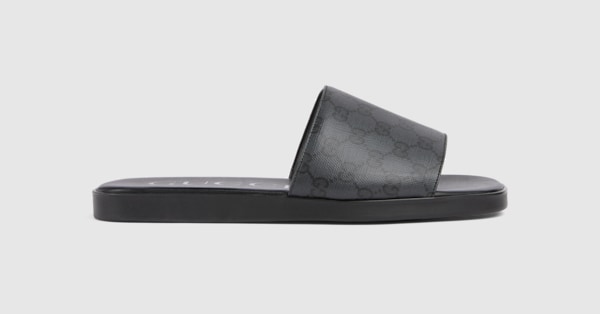 Men's slide sandal in black | GUCCI® NL