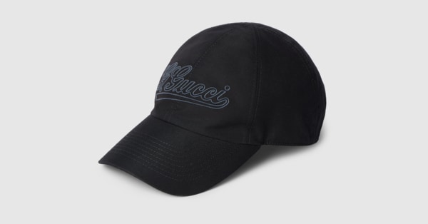 Cotton baseball hat with embroidery in black | GUCCI® US