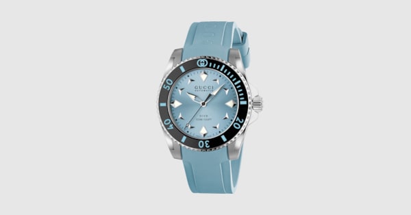 Gucci Dive watch, 36mm in light blue rubber | GUCCI® US