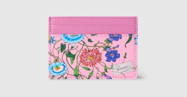 GUCCIカードゲームディスプレイにも❤️ フローラモチーフ カードケース ・ピンク＆マルチカラー キャンバス