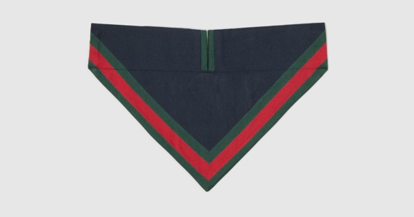 Large/extra-large pet bandana in dark blue silk | GUCCI® US