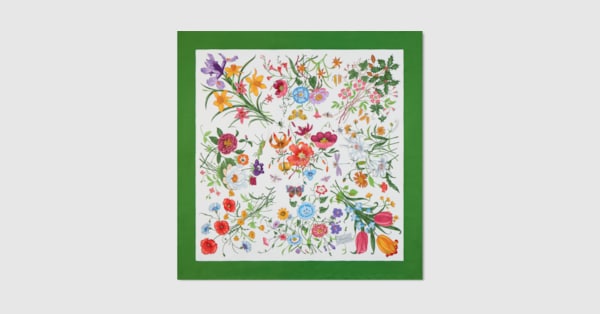 Printed silk carré in multicolor | GUCCI® US