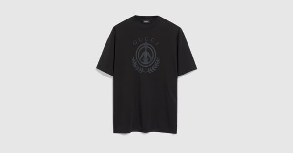 コットンジャージー プリント Tシャツ ・ブラック | GUCCI公式