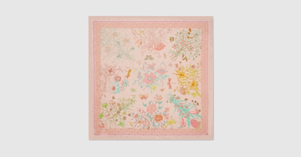 Printed silk twill carré in multicolor | GUCCI® US