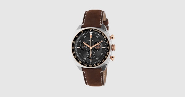 Gucci Interlocking watch, 41mm in brown leather | GUCCI® INT