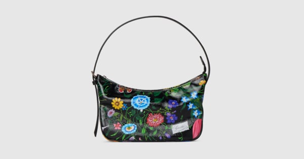 ✨超激レア✨GUCCI ショルダーバッグ マルチカラー 総柄 キャンバス 本革 レディ ルネッタ スモール ショルダーバッグ ・ブラック＆マルチカラー