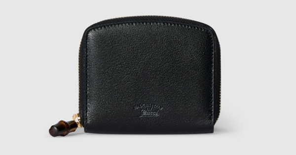 バンブー付き スモール ウォレット ・ブラックレザー | GUCCI公式