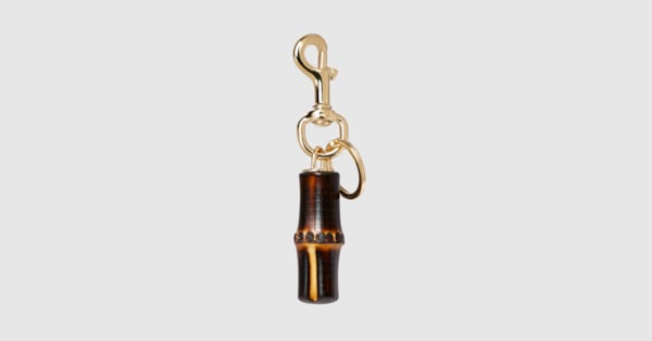 Bamboo keychain in dark brown bamboo | GUCCI® US