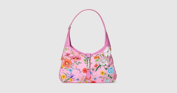Gucci Jackie 1961 medium shoulder bag in pink and multicolor nylon