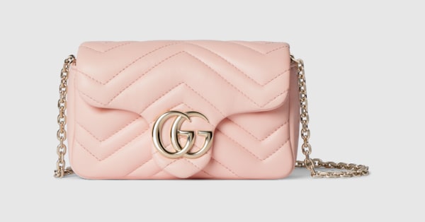 タイムセールGUCCI GGマーモント レザー ビジネスバッグ 型番829937 GGマーモント〕ミニ ショルダーバッグ ・ライトピンクレザー | GUCCI公式