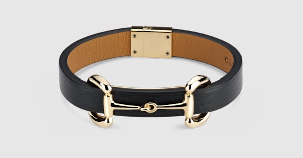 ホースビット付き レザー ブレスレット ・ブラックレザー | GUCCI公式