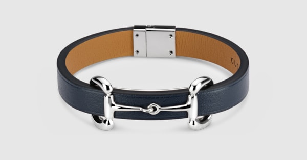 ノリGUCCI グッチ ホースビット ブレスレット バングル レザー ホースビット付き レザー ブレスレット ・ダークブルー レザー | GUCCI公式