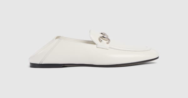 Women's loafer with Horsebit in white leather | GUCCI® UK