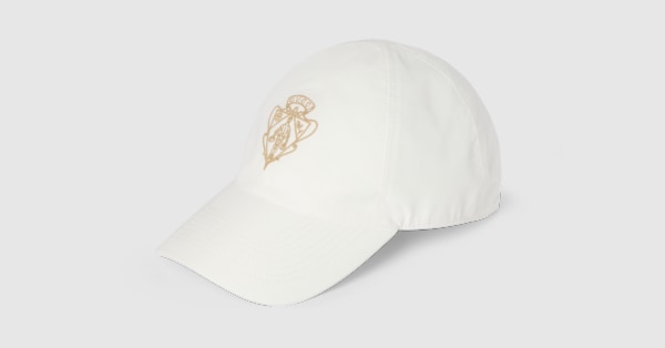 Cotton baseball hat with embroidery in white | GUCCI® US
