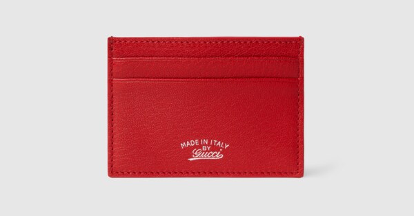 置物 GUCCI ITALY Lira card case in bright red leather | GUCCI® INT