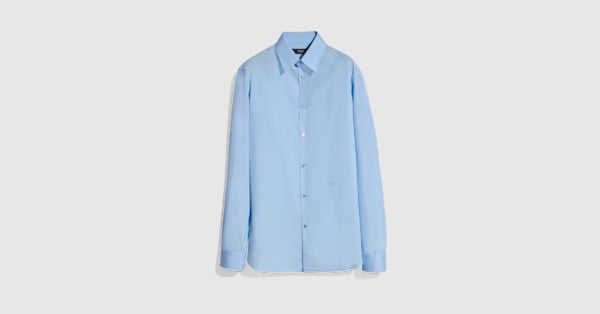 GUCCI ライトブルーシャツ 41/16 Piece dyed cotton poplin shirt in light blue | GUCCI® US