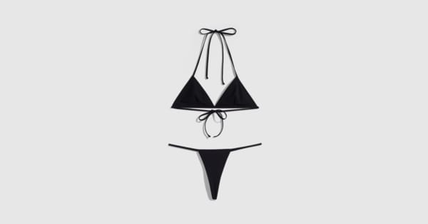 Stretch jersey bikini with Interlocking G in black | GUCCI® INT