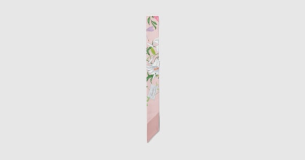 Printed silk twill ribbon in multicolor | GUCCI® US