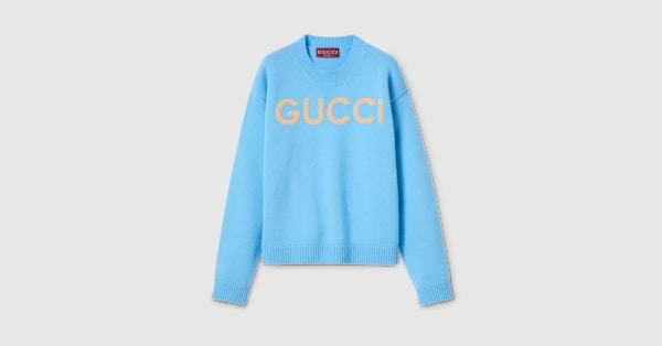 GUCCI グッチ ニット インターシャ ウール トップ インターシャ コットンウールニット セーター ・ホワイト | GUCCI公式