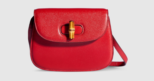 【used】GUCCI ミニポーチ Bamboo mini bag in red leather | GUCCI® RO