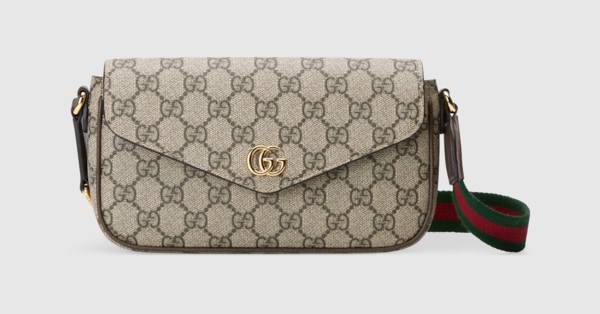 Ophidia pochette in beige and ebony Supreme | GUCCI® US
