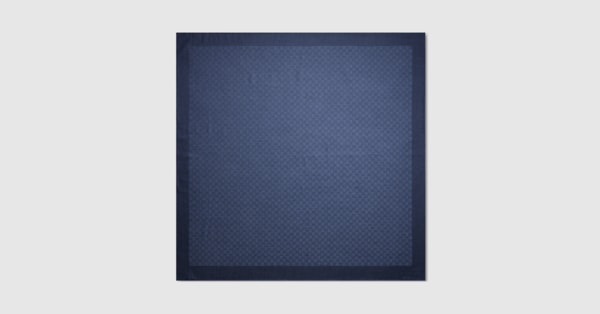GGウールシルクジャカード ショール ・ブルー | GUCCI公式