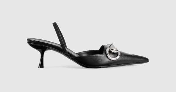 GUCCI ブラック ミュール 高ヒール Women's Boulevard slingback pump in black leather | GUCCI® US