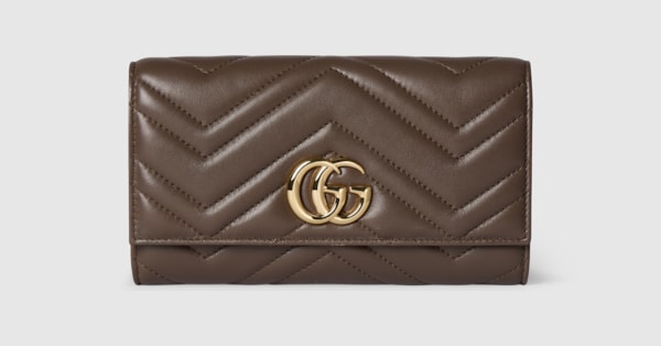 GG Marmont continental wallet in dark taupe leather | GUCCI® US