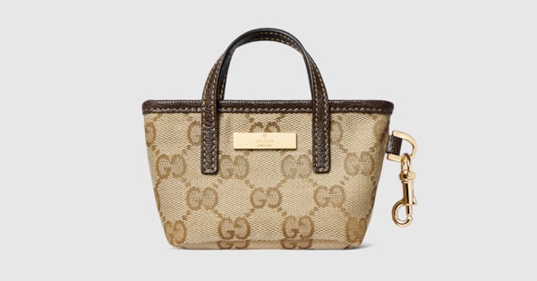Gucci Tribeca charm in sand and brown GG canvas | GUCCI® US