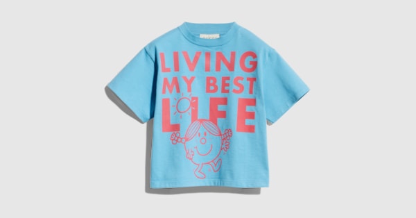 チルドレンズ〕プリント コットン Tシャツ ・ライトブルー | GUCCI公式