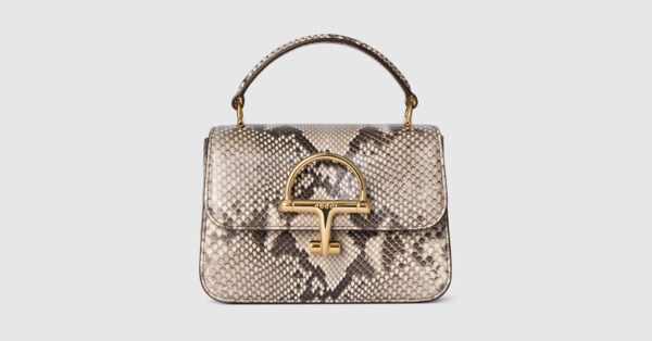 Gucci Siena python small top handle bag in natural | GUCCI® US