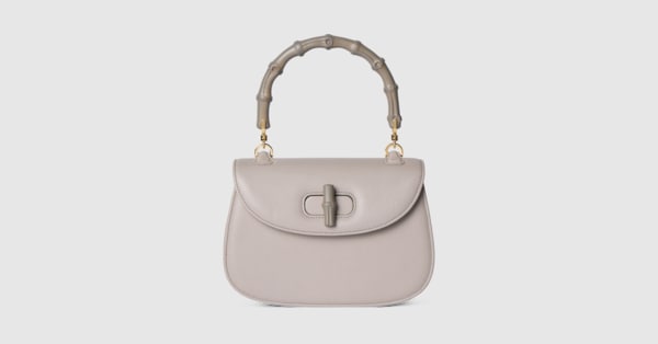 Gucci Bamboo 1947 small bag in grey leather | GUCCI® SG
