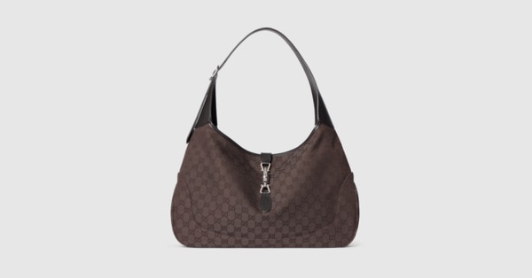 Gucci Jackie 1961 large crossbody bag in dark brown GG canvas Gucci Jackie 1961 large crossbody bag in dark brown GG canvas
