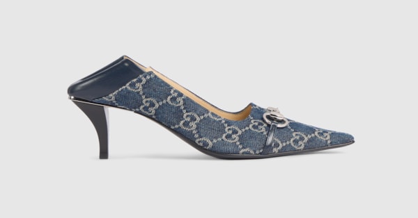 Gucci デニム ハイヒール パンプス ヴィットーリア〕ウィメンズ パンプス ・ダークブルー GGデニム